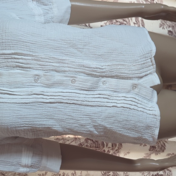 Ecru 100% Cotton Cream Textured Blouse - Picture 3 of 7